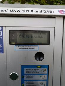 Parkautomaten nicht lesbar 